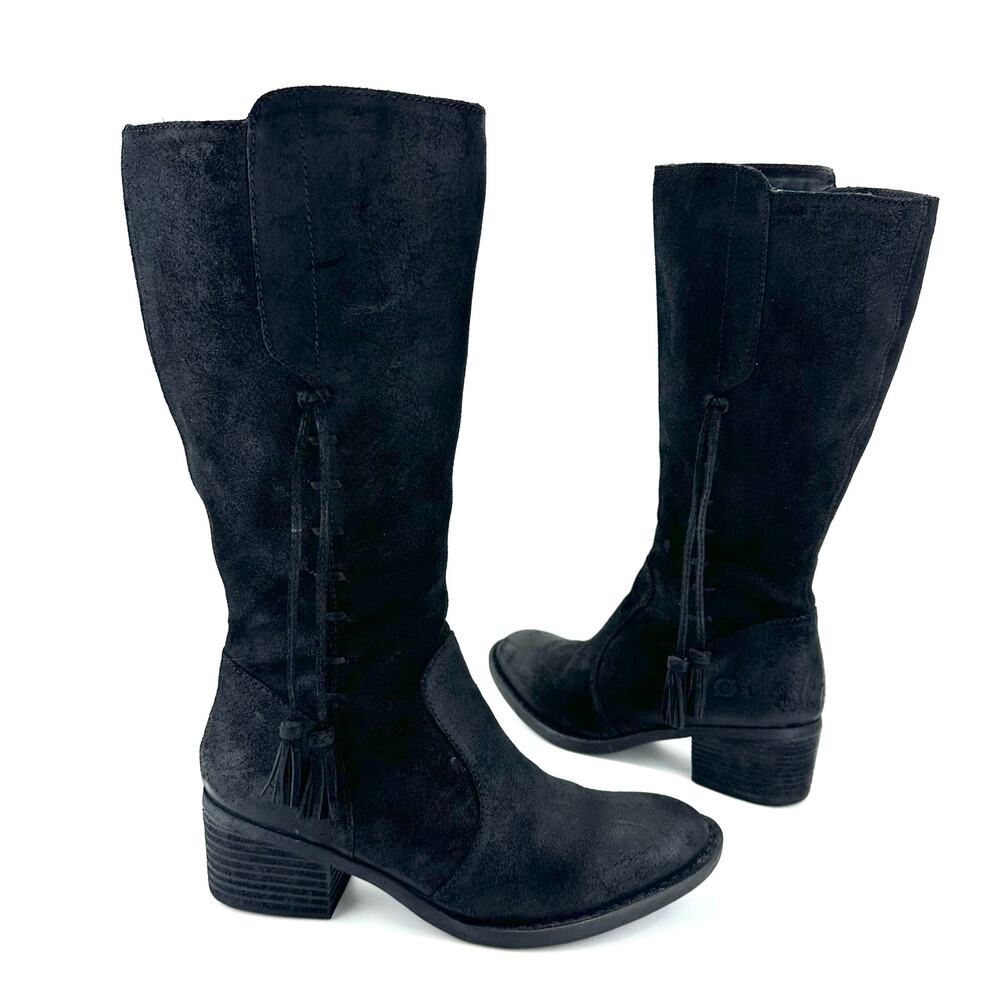 Born Women Mid-Calf Riding/Western Boot Size 9M Black Leather Knee-High Bootie - Picture 13 of 13